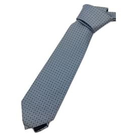 Hermès silk tie blue