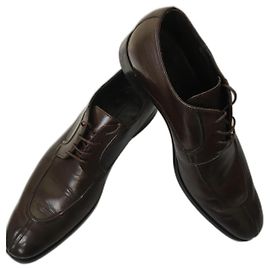 Ermenegildo Zegna Scarpe Uomo in Pelle Marrone con Lacci