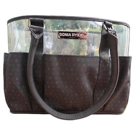 Borsa shopping Sonia Rykiel in tessuto nero monogrammato