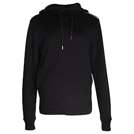 Paco Rabanne Kapuzenpullover mit Kordelzug und Logo-Print aus schwarzer Baumwolle