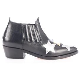 Stivaletti in pelle Chiara Ferragni con patch stelle nero