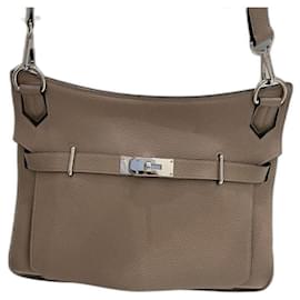 Borsa a mano Hermès Jypsiere 28 Grigia in Pelle