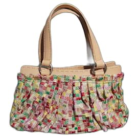 Borsa tote DKNY in tela ricamata multicolore - Dkny
