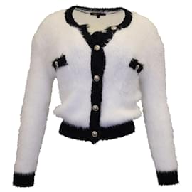 Maje Muffy Fuzzy Cardigan aus weißem Polyamid