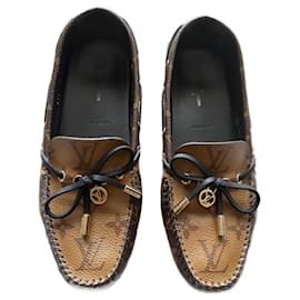 Mocassini bassi Louis Vuitton Gloria in pelle marrone scuro