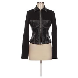 Staud Chaqueta de Cuero Vegano Negro