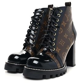 Monograma Louis Vuitton Star Trail Negro/Talla de botín marrón 38.5 US 8.5
