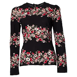 DOLCE & GABBANA, Black top with floral print - Dolce & Gabbana