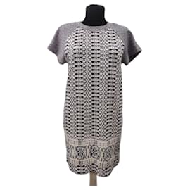 Hobbs Kleid Weiß Blau Baumwolle