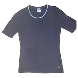 Top Chanel Uniforme Nero Cotone