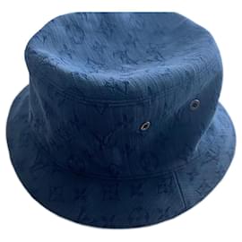Cappello Louis Vuitton Monogram Jacquard in cotone blu