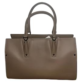 Borsa a mano Longchamp Paris Premier in pelle taupe