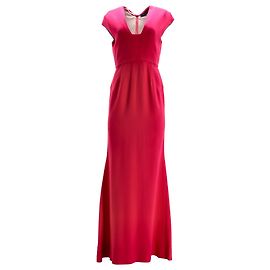 Vestido de noche con escote cuadrado y espalda recortada de Roland Mouret en viscosa rosa