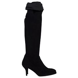 Stuart Weitzman Tieland Overknee-Stiefel aus schwarzem Wildleder