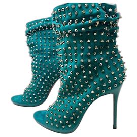 Christian Louboutin Stiefeletten Wildleder Türkis