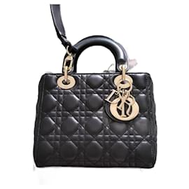 Borsa a mano Christian Dior Lady Dior abc in pelle nera