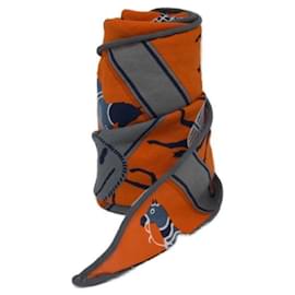 Sciarpa Hermès Losange arancione in cotone