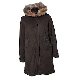 WOOLRICH, Parka de pelo con capucha en color caqui