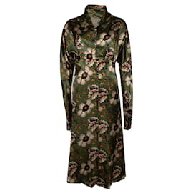 ETRO, Vestido midi abiti con estampado floral en verde - Etro