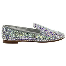 Pantofole da fumo con borchie Giuseppe Zanotti in camoscio grigio