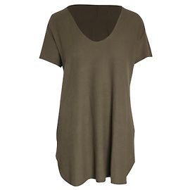 Camiseta con cuello redondo Reformation en algodón verde oliva