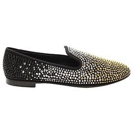 Pantofole da fumo con borchie Giuseppe Zanotti in camoscio nero
