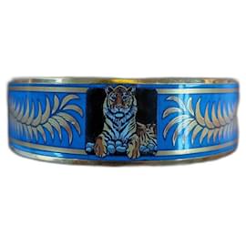 Bracelet Hermès Le Tigre Émail Bleu Clair