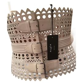 Alaïa Vienne Korsettgürtel Weiß aus Leder