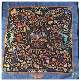 Sciarpa in seta Hermès East and West stones 90x90