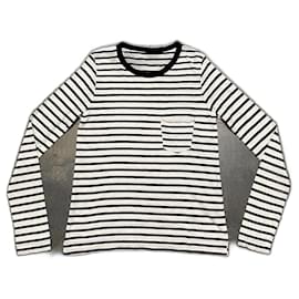 Zadig & Voltaire Pullover schwarz weiß gestreift Baumwolle Modal