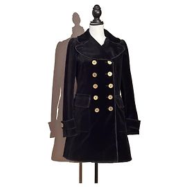 Gabardina de terciopelo negro Dolce & Gabbana