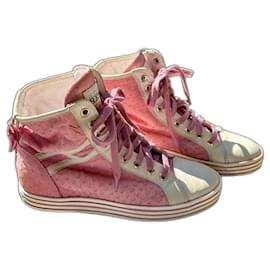 Zapatillas Hogan Rebel de piel blanco y rosa