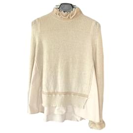 Moncler-Pullover mit Spitzenkragen und Henkeln