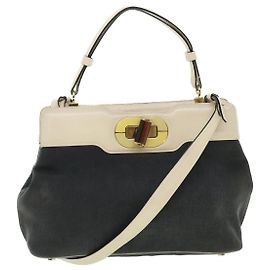 Bulgari BVLGARI Isabella Rossellini Umhängetasche Canvas 2Weg Schwarz Auth bs7634