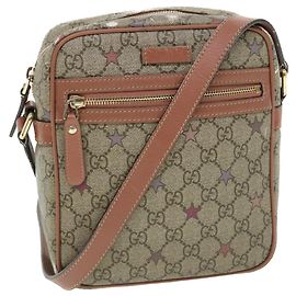GUCCI Borsa a tracolla in tela GG PVC Pelle Beige 233268 au b7541