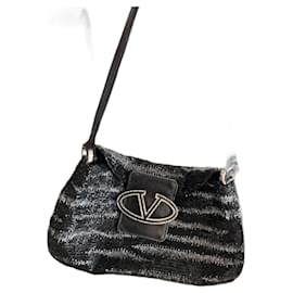 Clutch Valentino in cristallo nero