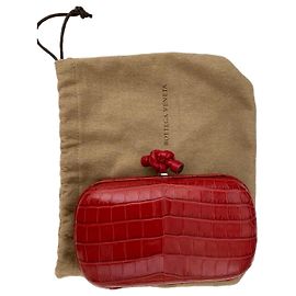 Bottega Veneta Crocodile Clutch Red