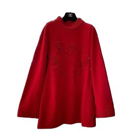 Robe mini Chanel rouge en laine