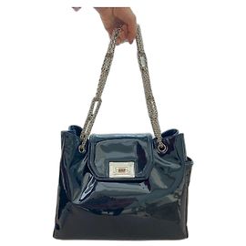 Borsa da viaggio Chanel blu in vernice