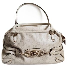 Borsa da viaggio Gucci in pelle crema