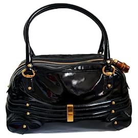 Gucci Handtasche Schwarz Lackleder