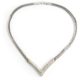 Collana girocollo a catena Christian Dior in metallo argentato