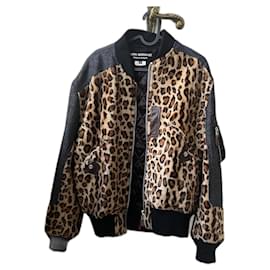 Giacca Bomber Junya Watanabe Leopardata in Finta Pelliccia
