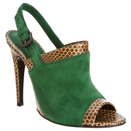 Bottega Veneta Sandali slingback in pelle scamosciata e pelle di serpente tricolore