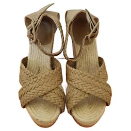 Sandali Hermès in tessuto beige