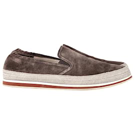 Baskets Espadrilles Prada Sport en Daim Marron