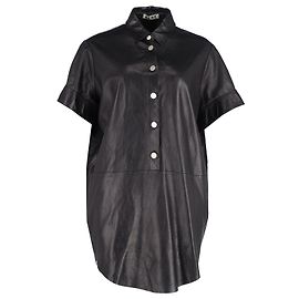 Mini abito Marla di Acne Studios in pelle di agnello nera