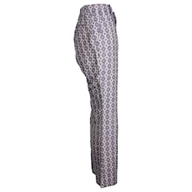 Pantalones estampados de pernera ancha Gucci en lino multicolor