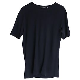 Camiseta Dolce & Gabbana Crewneck em algodão azul marinho