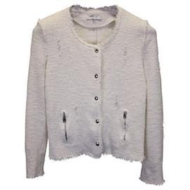 Iro Agnette Tweed-Jacke aus weißer Baumwolle